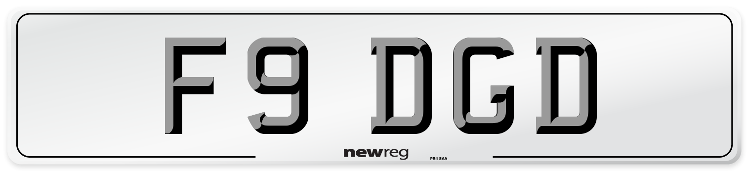 F9 DGD Number Plate from New Reg